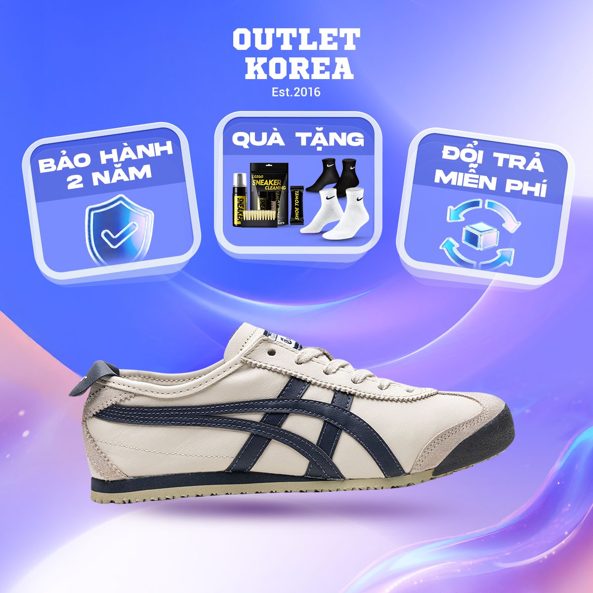 Giày Onitsuka MEXICO 66 BIRCH/PEACOAT Chính Hãng