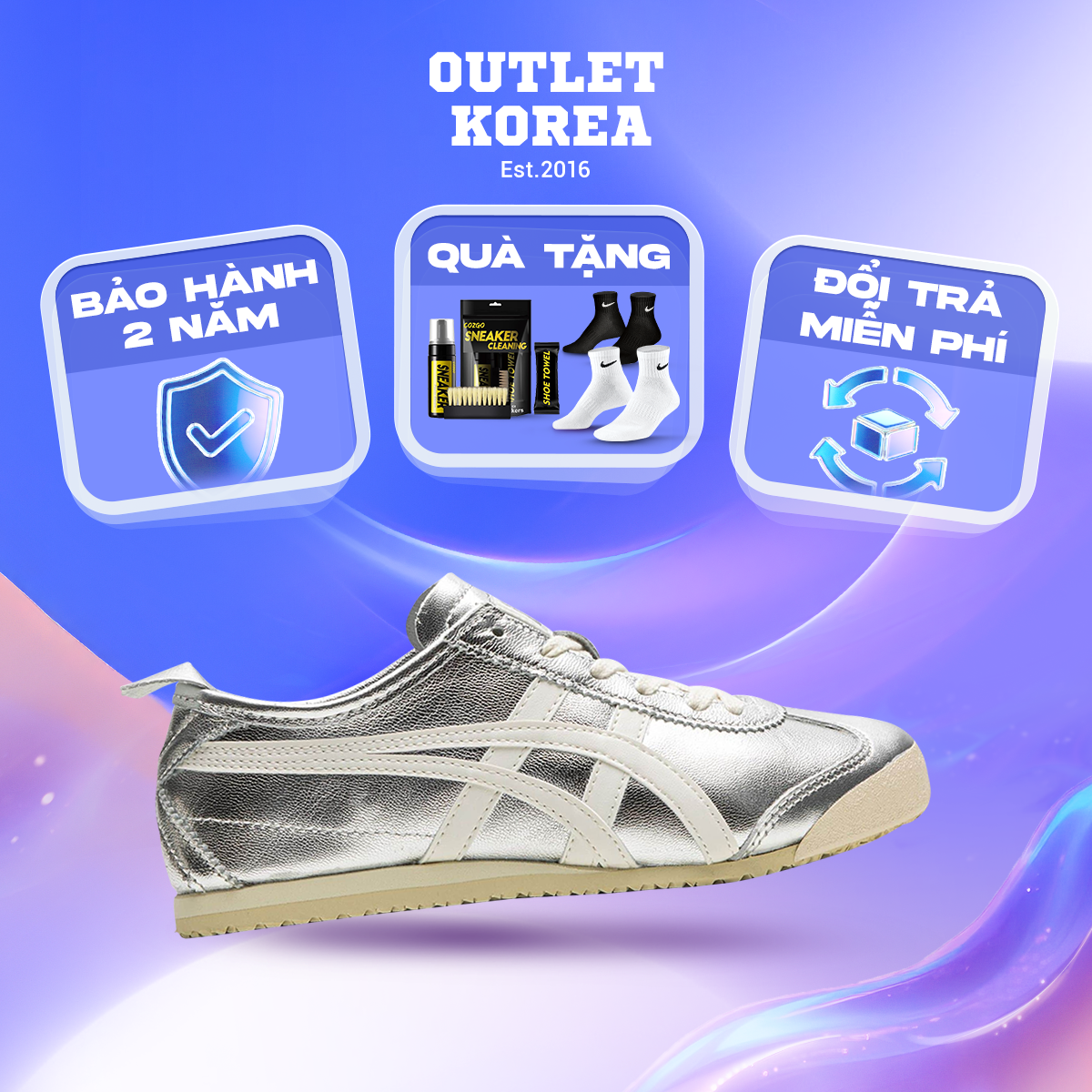 Giày OTiger Mxc66 Silver/White Chính Hãng