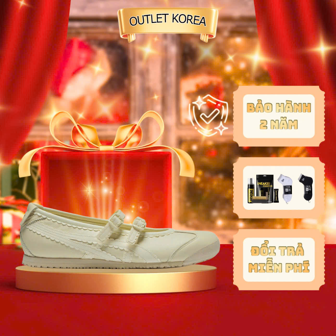 Giày Tiger Mxc66 Ballet Flat Kem Chính Hãng