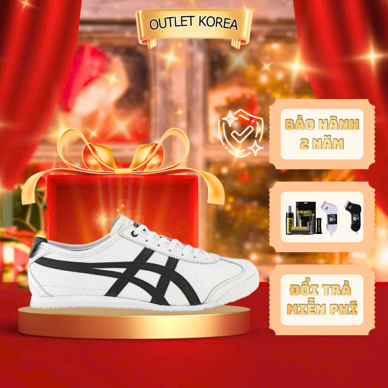 Giày Tiger Mexico 66 White/Black Chính Hãng